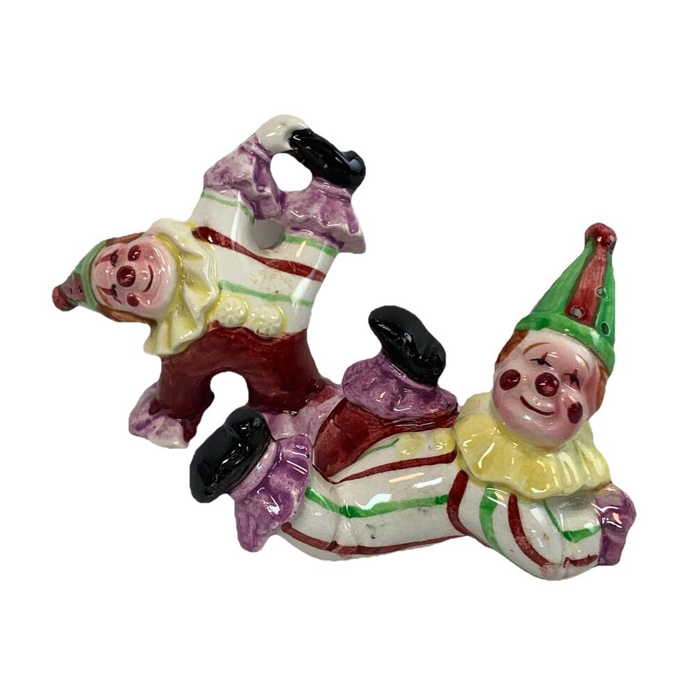 Circus Clown Salt And Pepper Shakers Novelty Collectibles Kitchen Vintage
